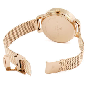 3D Bee Grey & Rose Gold Mesh Watch